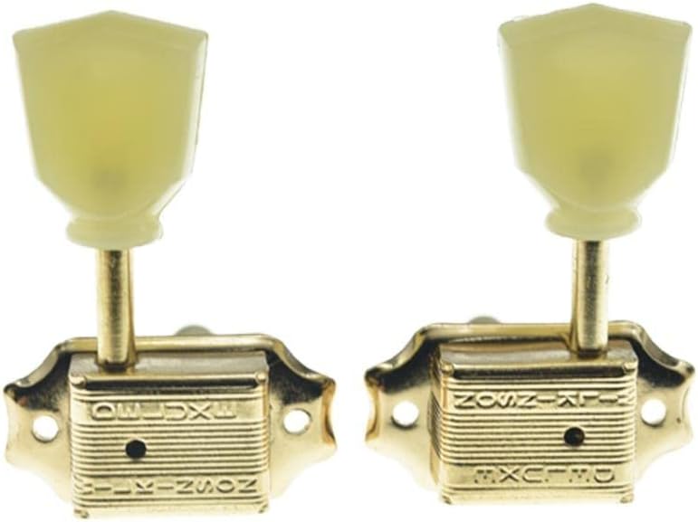 WILKINSON Gold with Vintage Button 3x3 Deluxe Vintage Tuners Guitar Tuning Keys Machine Heads with Plastic Keystone Buttons for Les Paul/SG/ES K1950 - Image 3
